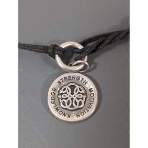 Alex and Ani Path of Life Sterling Silver Black Adjustable Cord Bracelet